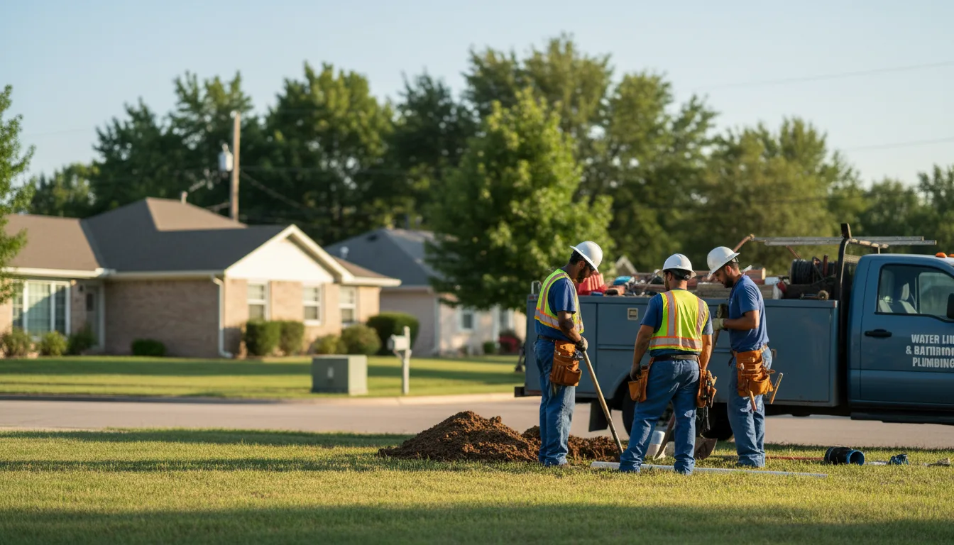 Residential water line and bathroom plumbing service in Aurora, UT